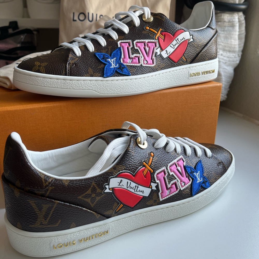 Louis Vuitton Brown Sneakers with Heart and LV Motif